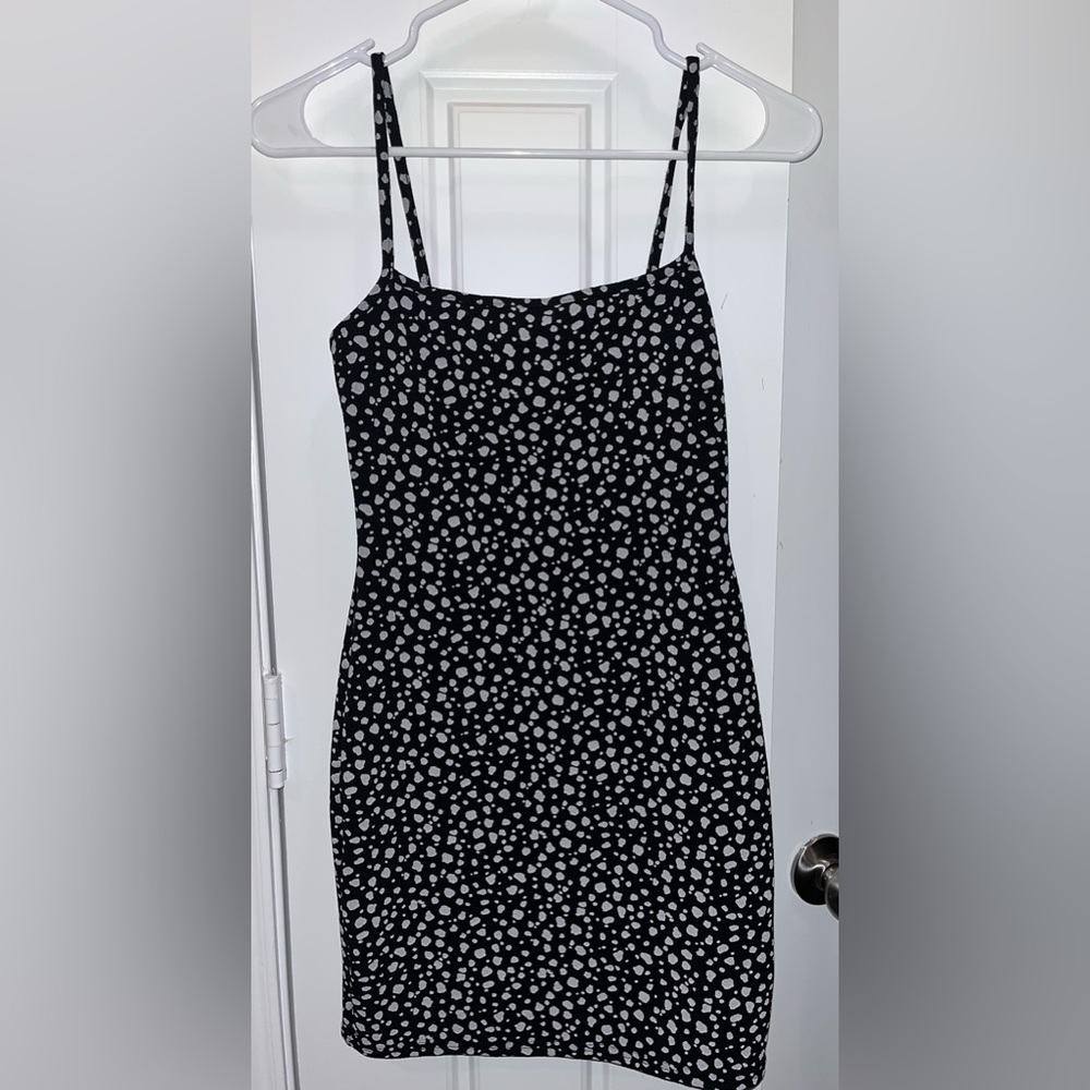 Black and white mini dress